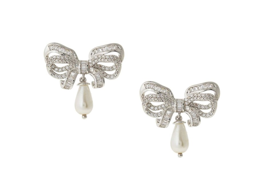 Accessories Judith Leiber | Bow Pearl Drop Earrings