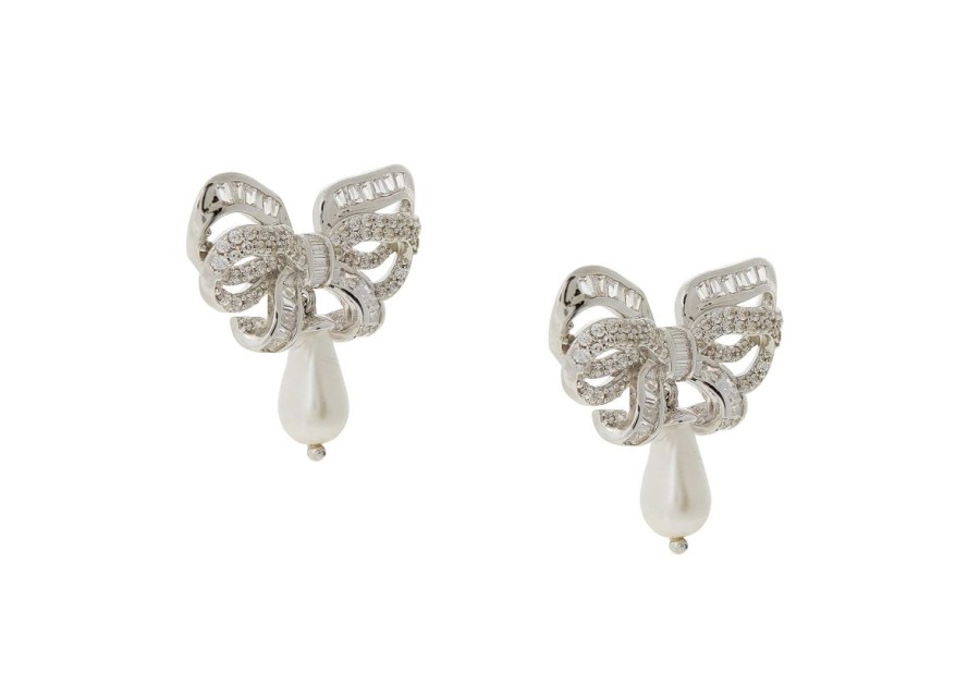 Accessories Judith Leiber | Bow Pearl Drop Earrings