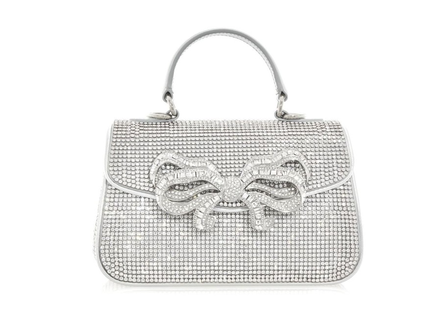 Handbags Judith Leiber | Crystal Bow Top Handle Silver