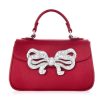 Handbags Judith Leiber | Satin Bow Top Handle Crimson