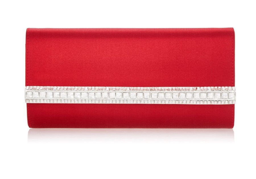 Handbags Judith Leiber | Perry Satin Clutch Red