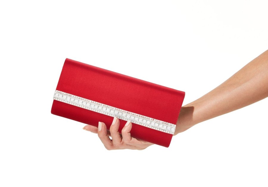 Handbags Judith Leiber | Perry Satin Clutch Red