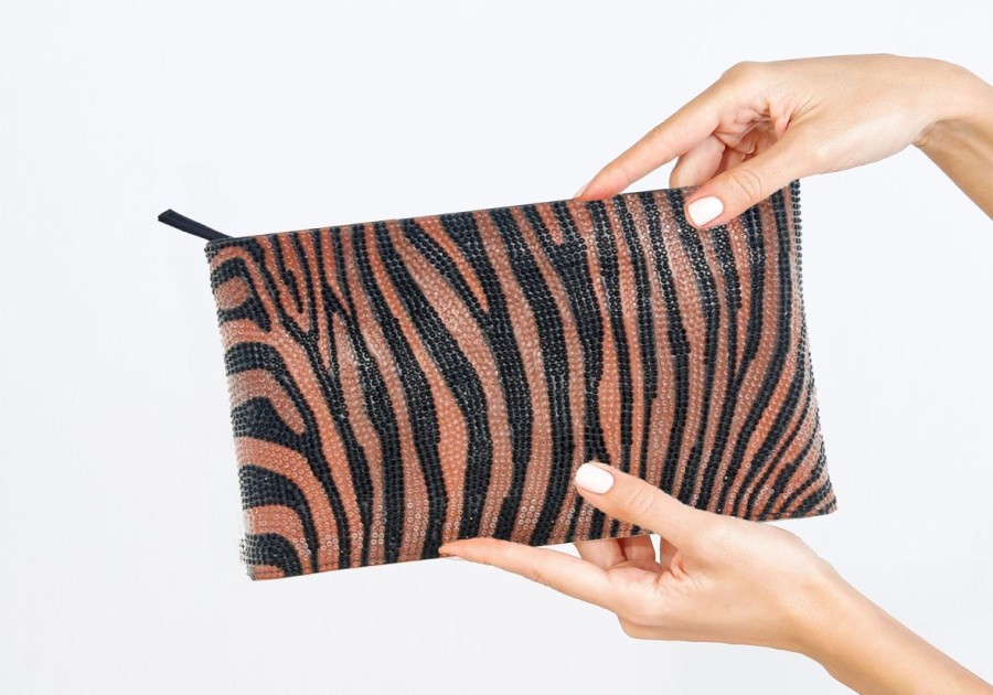 Handbags Judith Leiber | Tiger Zip Pouch