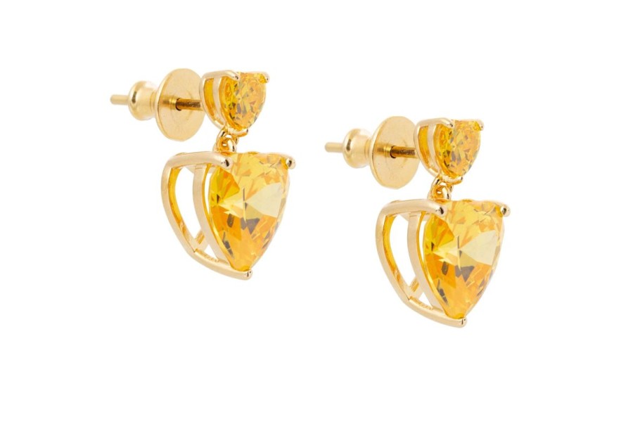 Accessories Judith Leiber | Heart Drop Earrings Yellow