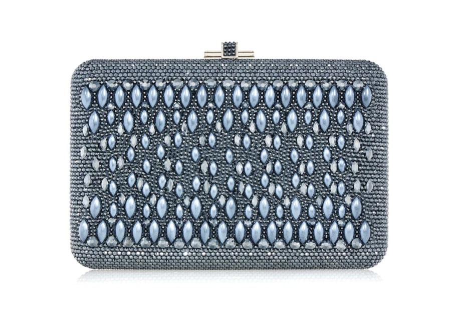 Handbags Judith Leiber | Slim Slide Pearl Lace Gray