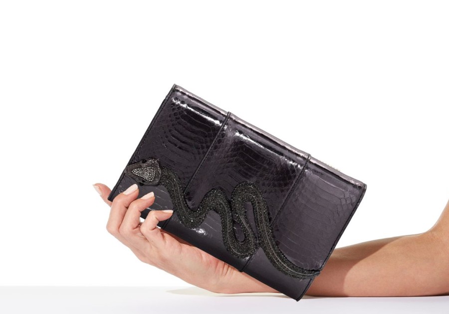 Handbags Judith Leiber | Serpent Snakeskin Clutch Gray