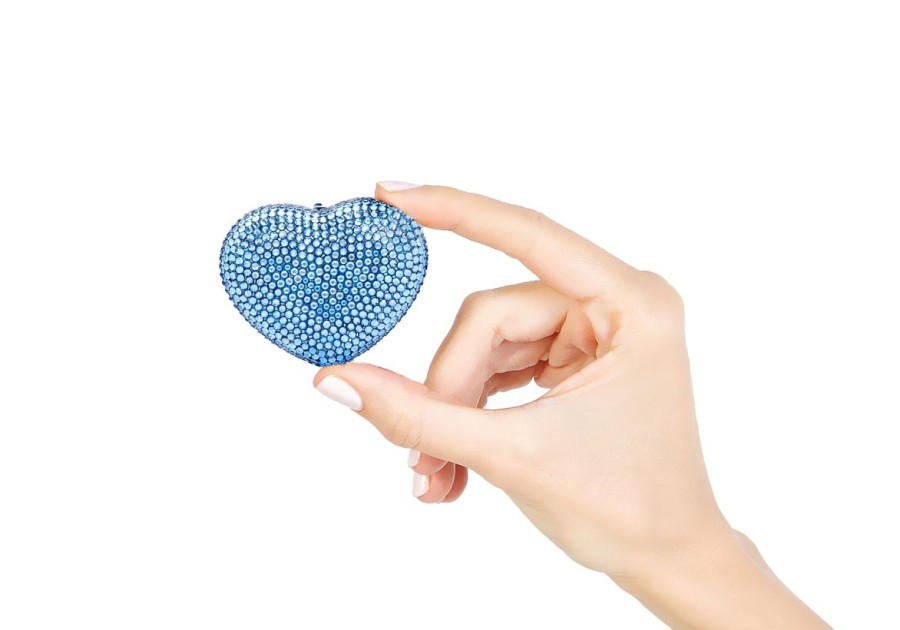 Accessories Judith Leiber | Mini Heart Light Sapphire