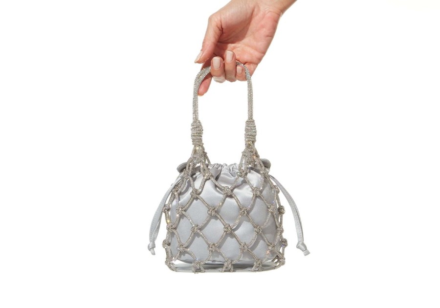 Handbags Judith Leiber | Sparkle Net Pouch Silver