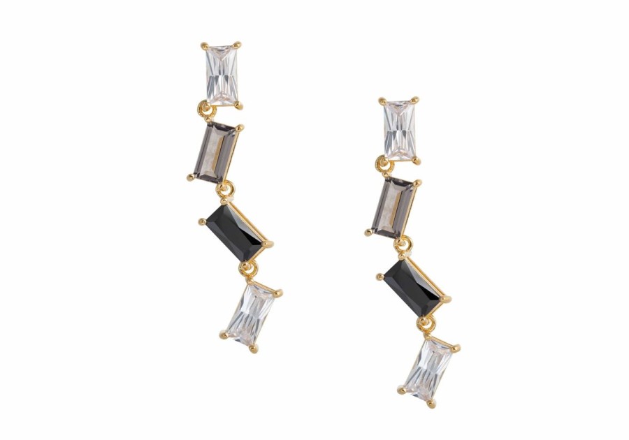 Accessories Judith Leiber | Zig Zag Rectangle Drop Earrings