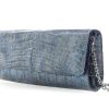 Handbags Judith Leiber | Kate Denim Crocodile Clutch