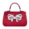 Handbags Judith Leiber | Satin Bow Top Handle Crimson