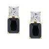 Accessories Judith Leiber | Rectangle Two Tone Black Drop Earrings