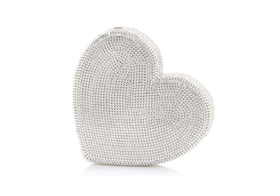 Handbags Judith Leiber | Heart Clutch Silver