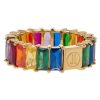 Accessories Judith Leiber | Baguette Eternity Ring Rainbow