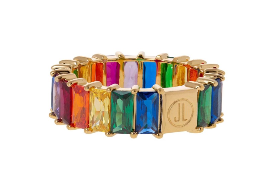 Accessories Judith Leiber | Baguette Eternity Ring Rainbow