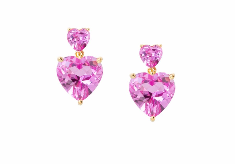 Accessories Judith Leiber | Heart Drop Earrings Pink