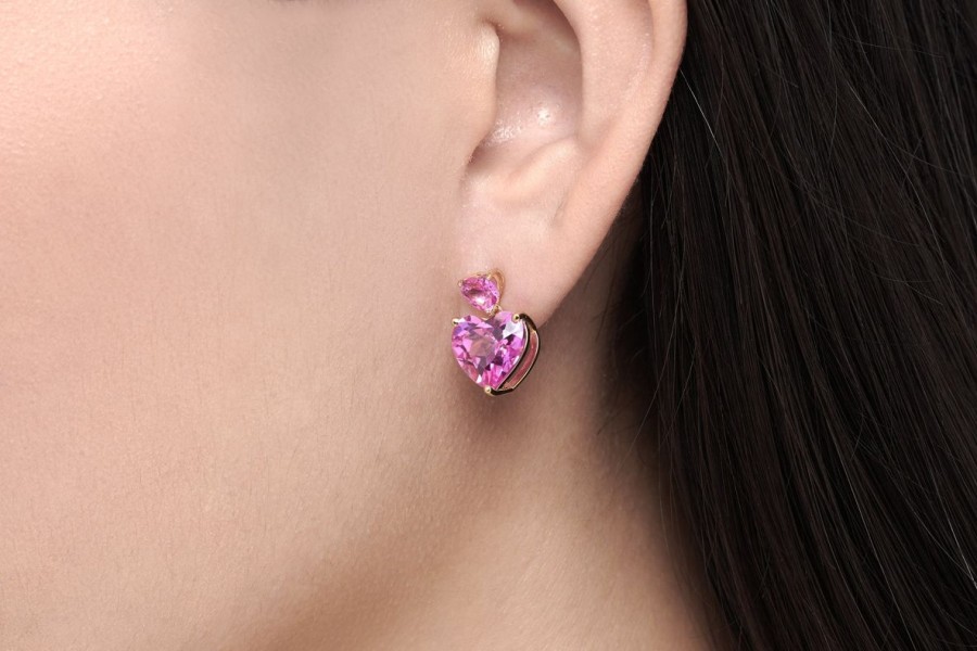 Accessories Judith Leiber | Heart Drop Earrings Pink