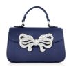 Handbags Judith Leiber | Satin Bow Top Handle Navy