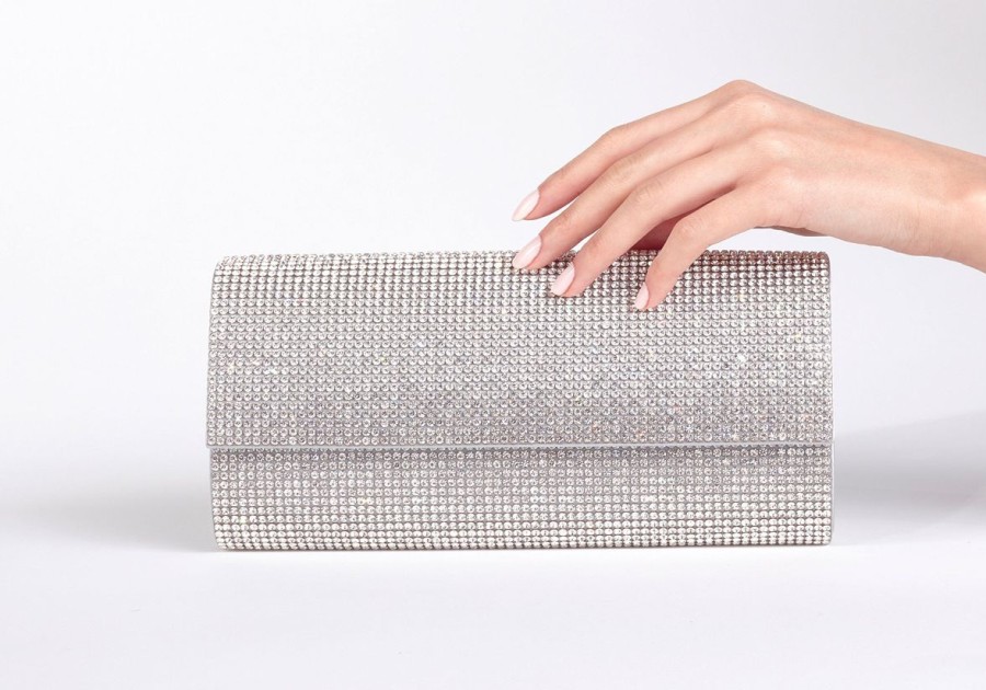 Handbags Judith Leiber | Perry Crystal Clutch Silver