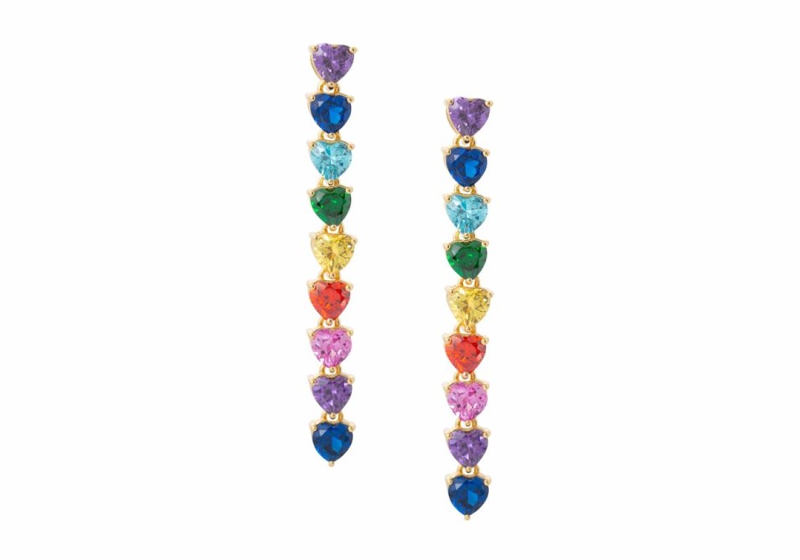 Accessories Judith Leiber | Rainbow Heart Drop Earrings