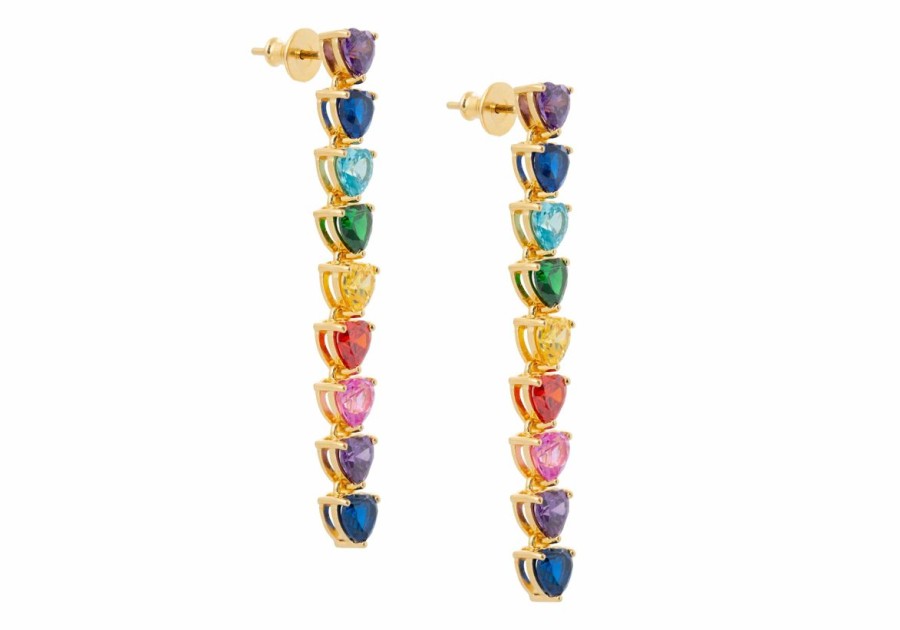 Accessories Judith Leiber | Rainbow Heart Drop Earrings