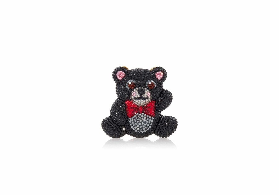 Accessories Judith Leiber | Teddy Bear Pillbox Black