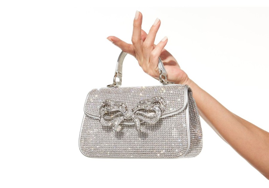 Handbags Judith Leiber | Crystal Bow Top Handle Silver