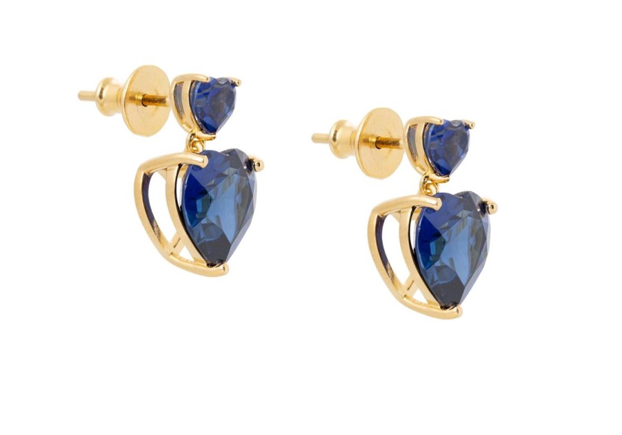 Accessories Judith Leiber | Heart Drop Earrings Blue