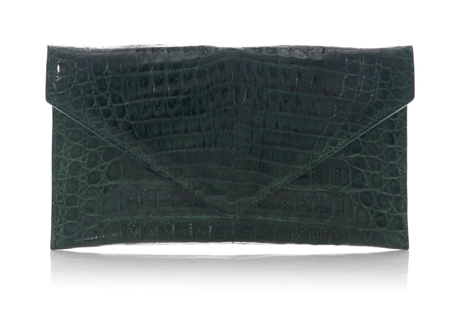 Handbags Judith Leiber | Crocodile Flat Envelope Emerald