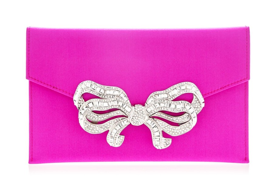 Handbags Judith Leiber | Satin Bow Envelope Fuchsia