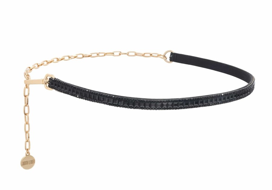 Accessories Judith Leiber | Deco Squares Belt Black