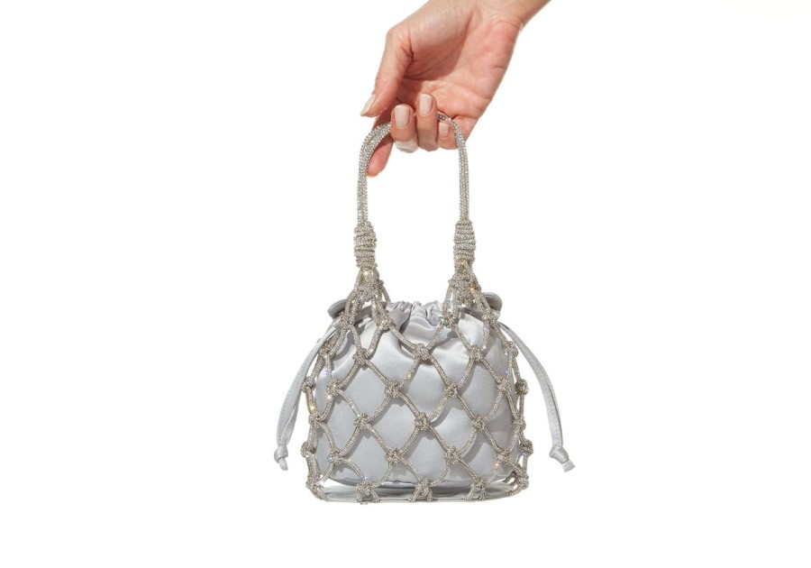 Handbags Judith Leiber | Sparkle Net Pouch Silver