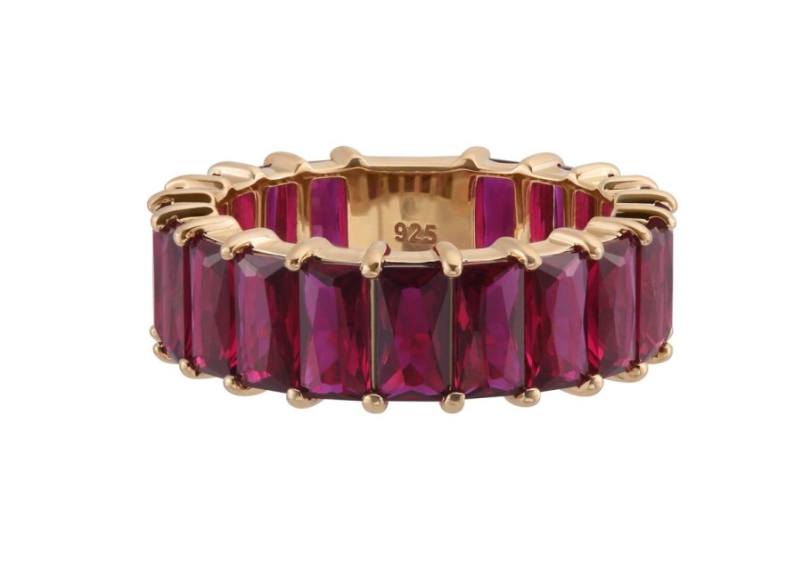 Accessories Judith Leiber | Baguette Eternity Ring Red