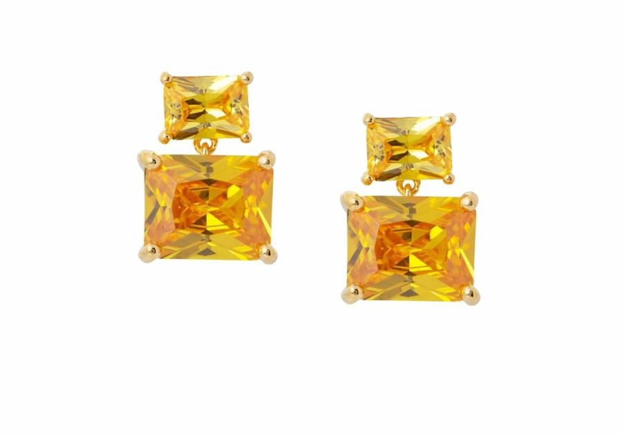 Accessories Judith Leiber | Rectangle Drop Earrings Yellow