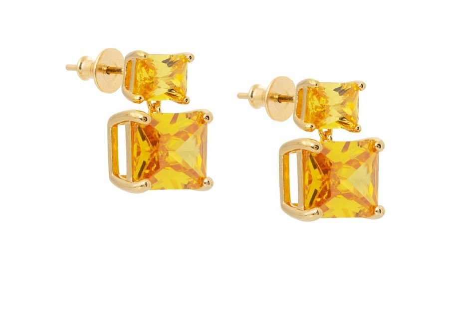 Accessories Judith Leiber | Rectangle Drop Earrings Yellow