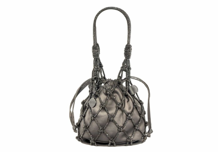 Handbags Judith Leiber | Sparkle Net Pouch Gray