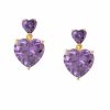 Accessories Judith Leiber | Heart Drop Earrings Purple