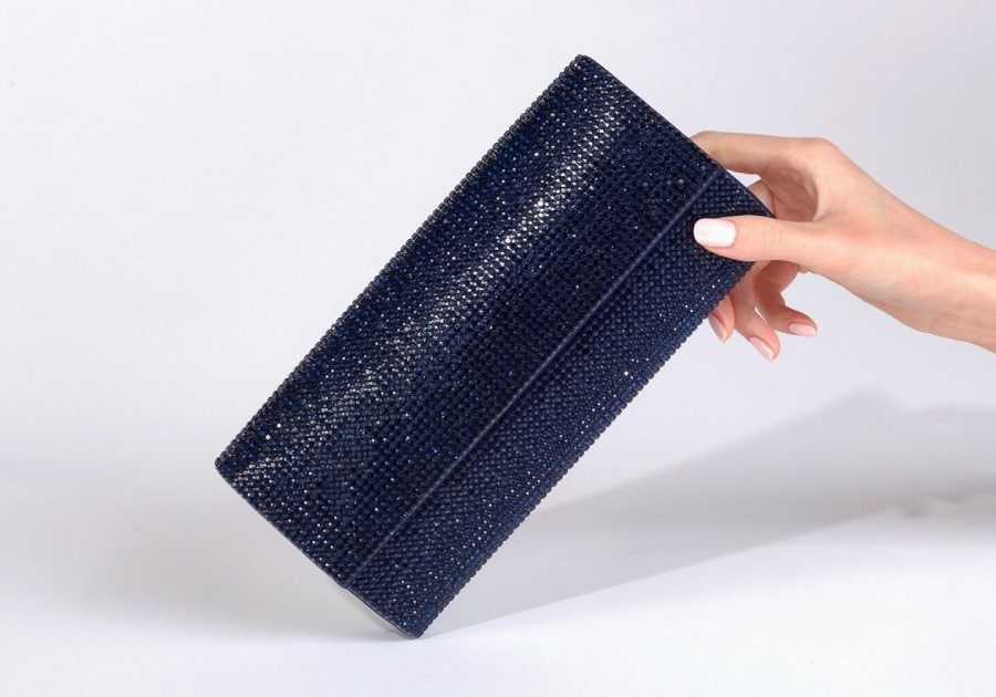 Handbags Judith Leiber | Perry Crystal Clutch Navy