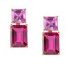 Accessories Judith Leiber | Rectangle Two Tone Pink Drop Earrings