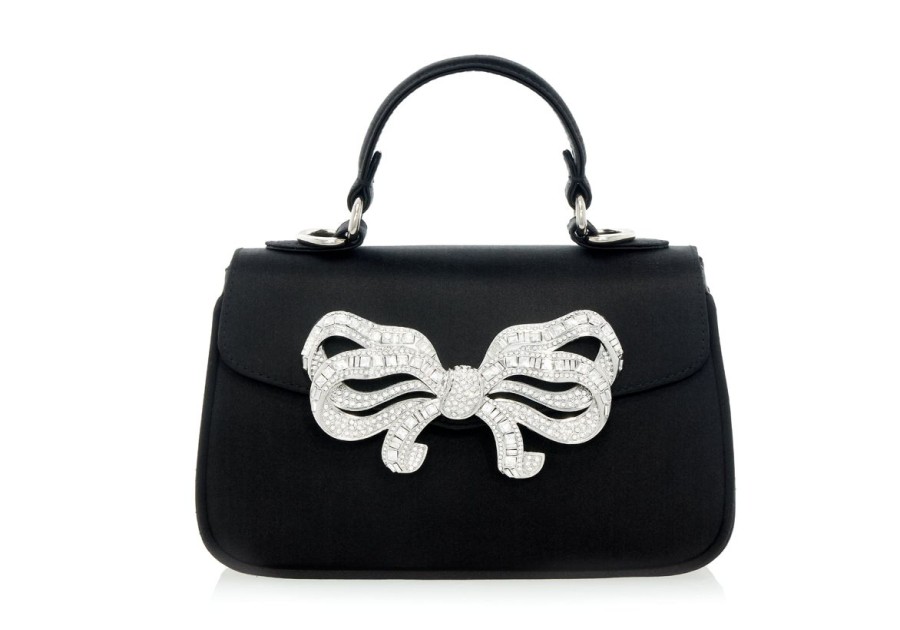 Handbags Judith Leiber | Satin Bow Top Handle Black