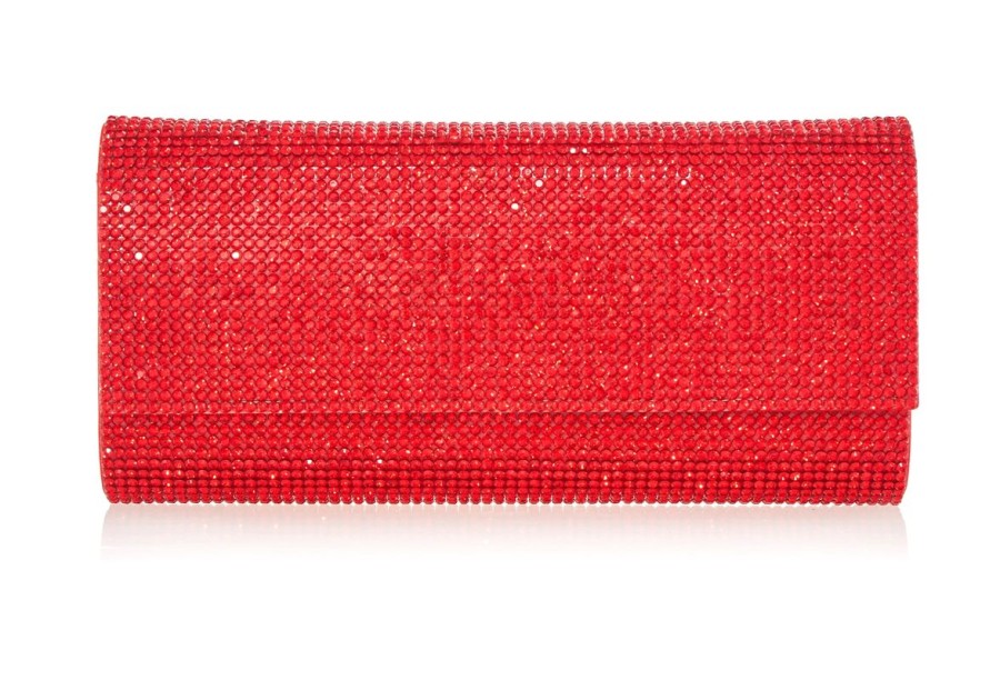 Handbags Judith Leiber | Perry Crystal Clutch Red