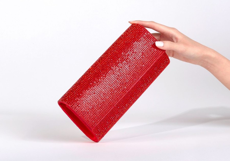 Handbags Judith Leiber | Perry Crystal Clutch Red