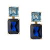 Accessories Judith Leiber | Rectangle Two Tone Blue Drop Earrings