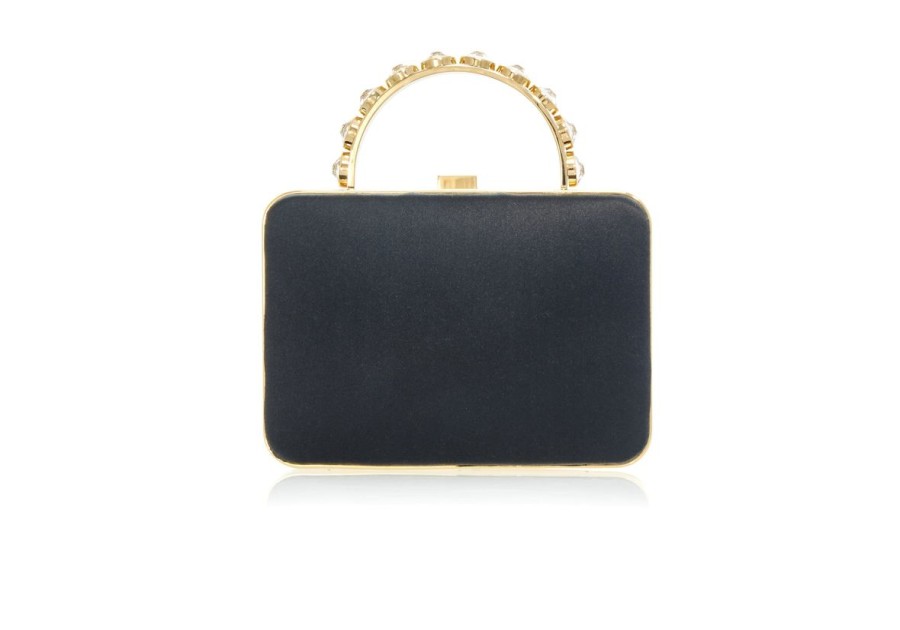 Accessories Judith Leiber | Satin Mini Rounded Rectangle Black