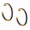 Accessories Judith Leiber | Baguette Hoop Earrings Blue