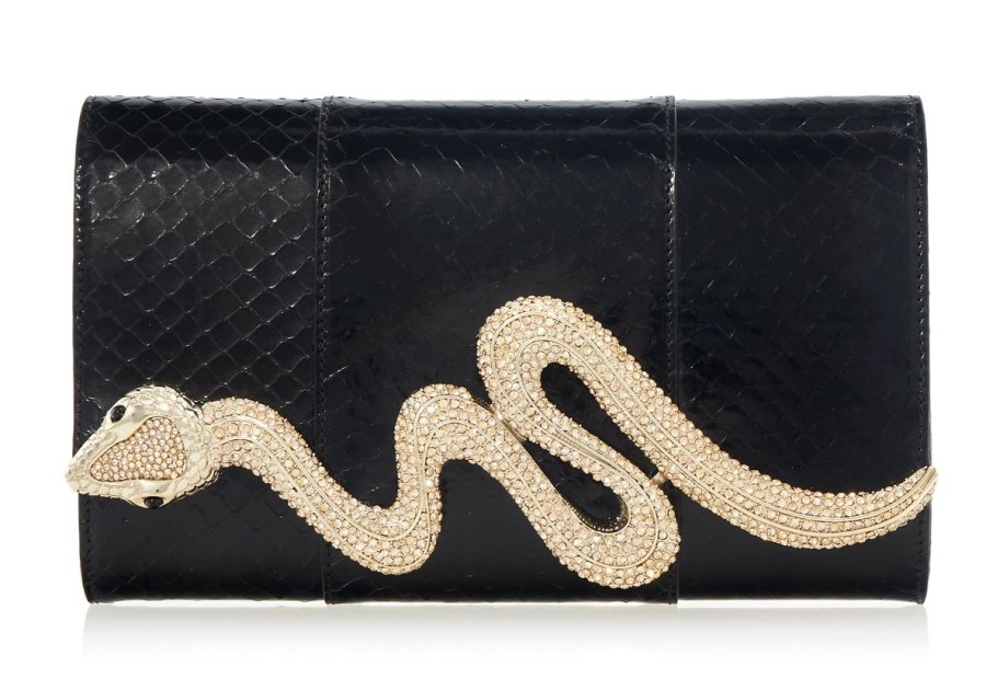 Handbags Judith Leiber | Serpent Snakeskin Clutch Black