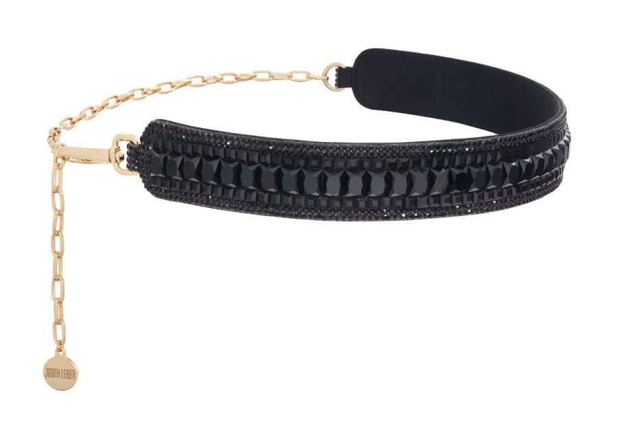 Accessories Judith Leiber | Baguette Deco Gems Belt Black