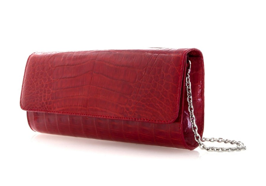 Handbags Judith Leiber | Kate Red Crocodile Clutch