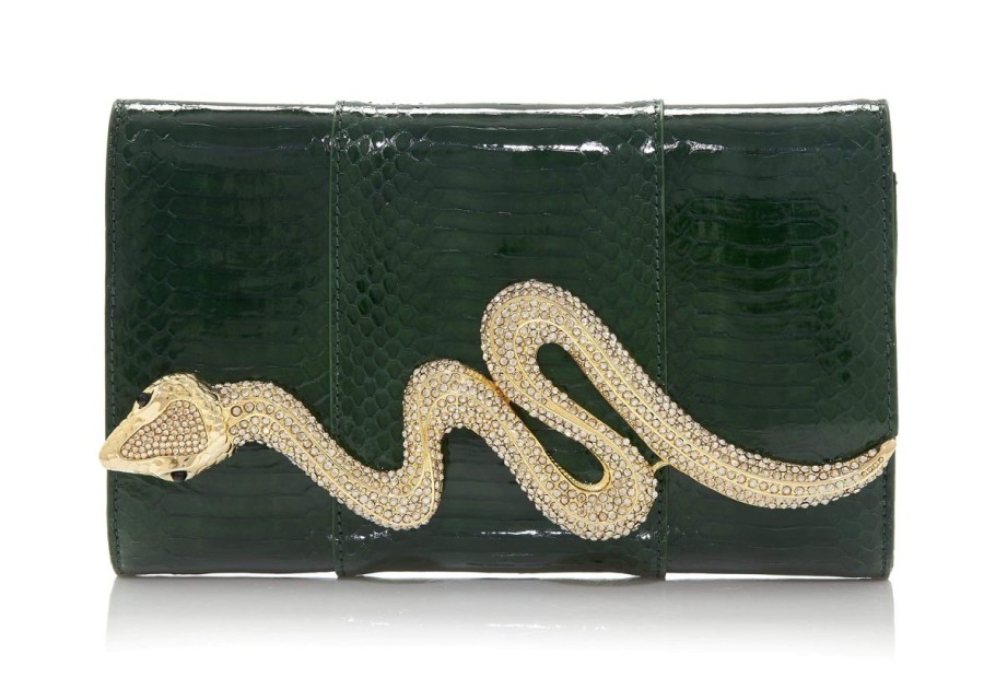 Handbags Judith Leiber | Serpent Snakeskin Clutch Emerald