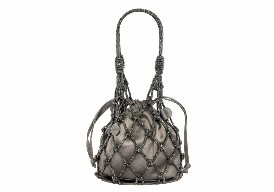 Handbags Judith Leiber | Sparkle Net Pouch Gray